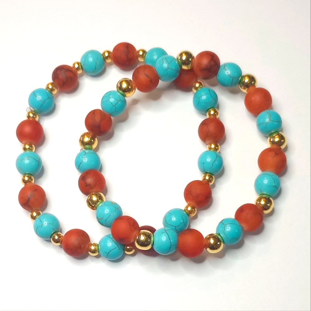 Glass bead bracelet